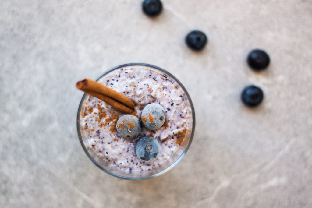 Blueberry and Coconut Cream Chia Pudding