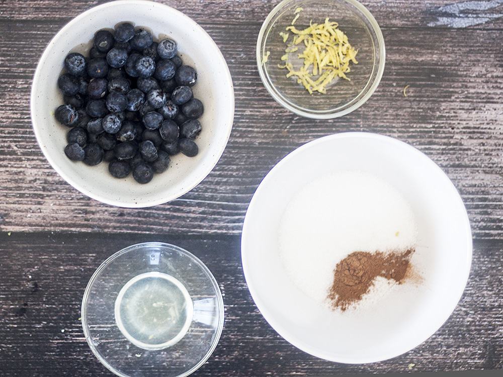 ingredients for blueberry lemon filling