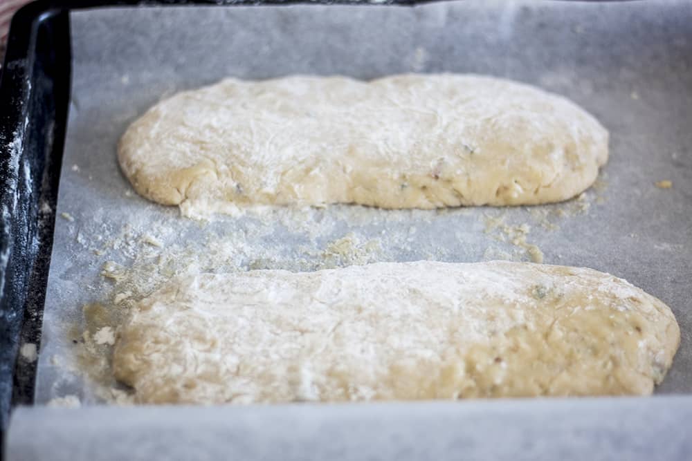 Pistachio Lemon Biscotti logs pre-baking