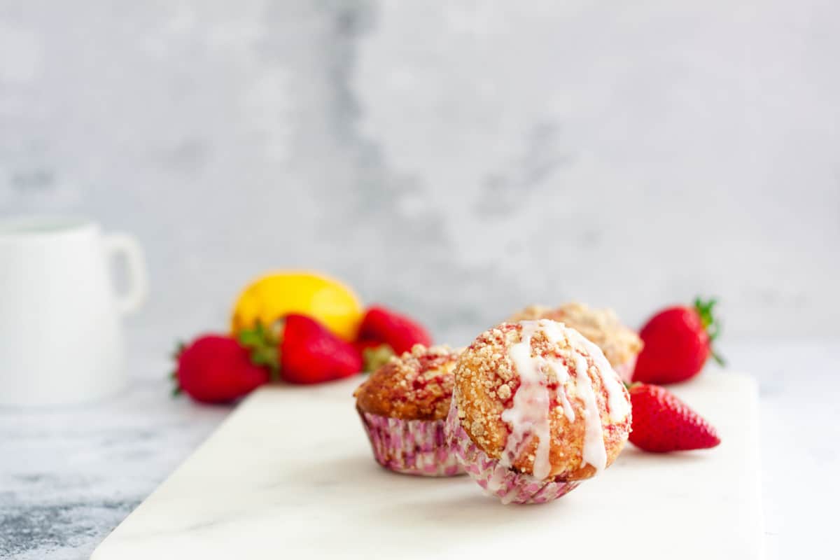eggless strawberry swirl muffins