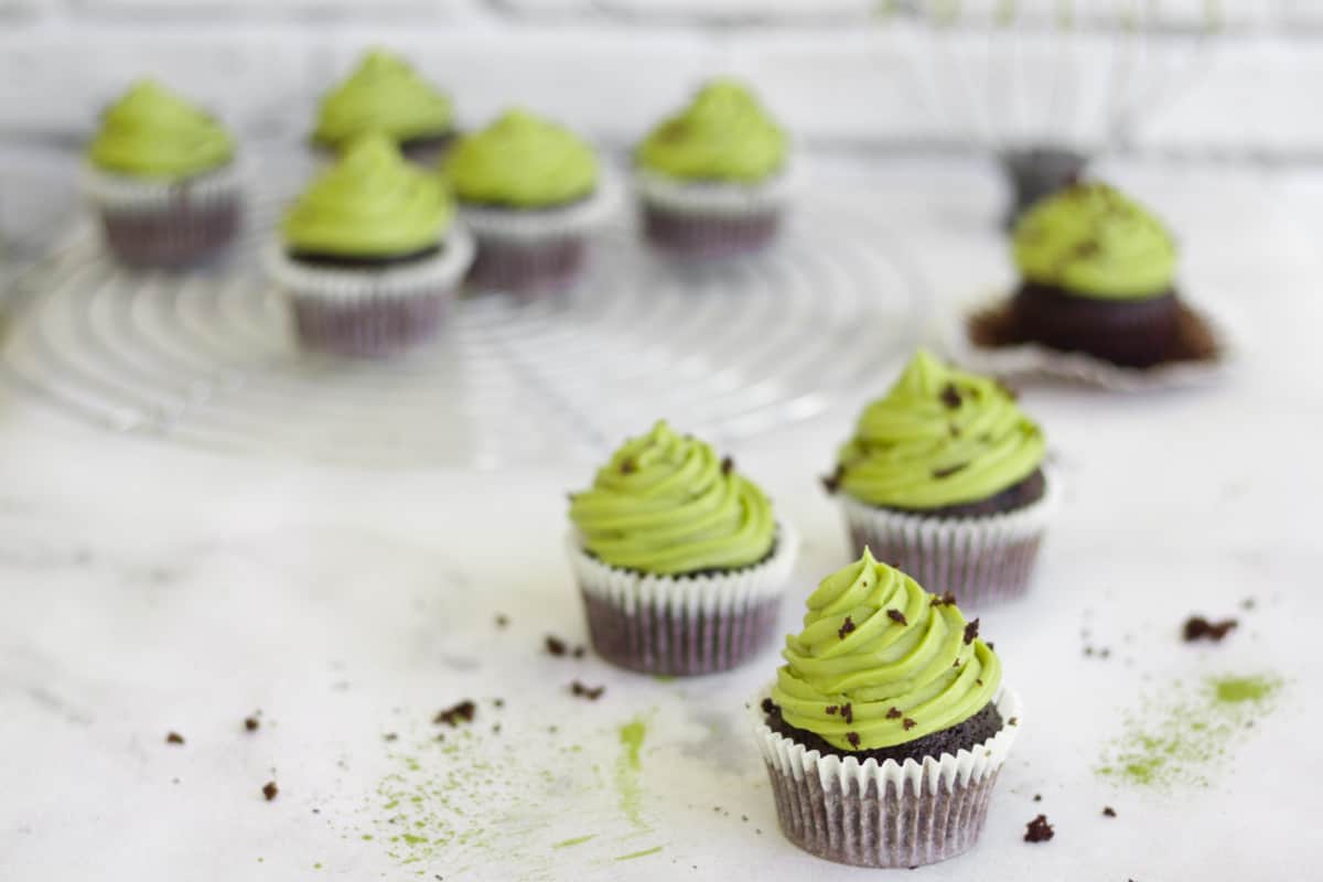 Chocolate Matcha Green Tea Cupcakes
