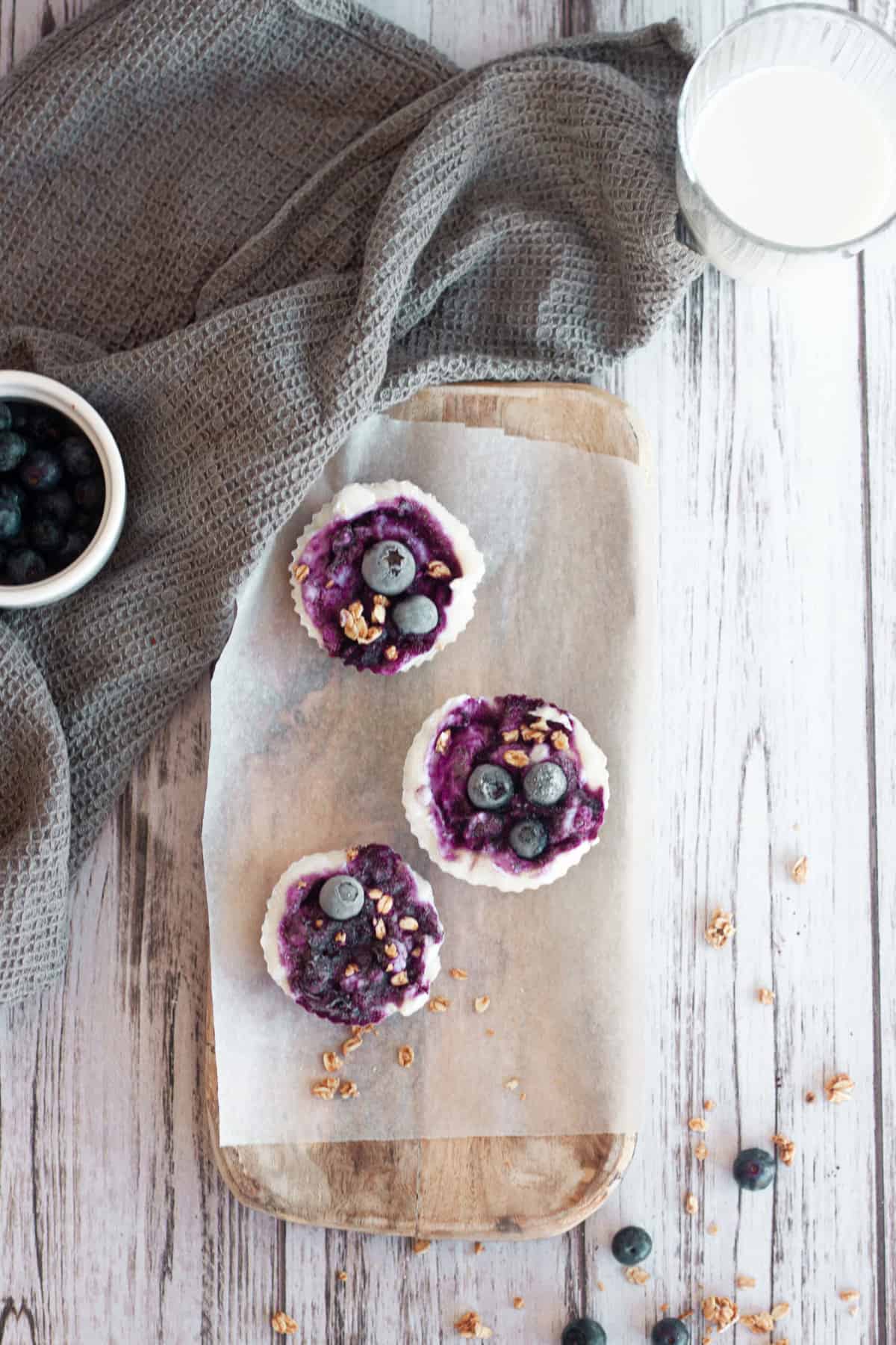 Frozen blueberry yogurt bites