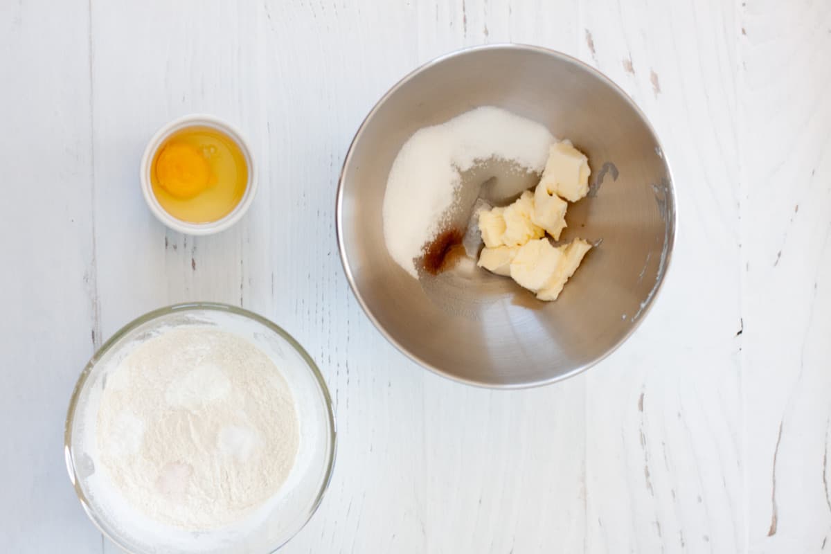 ingredients for Mascarpone Buttercream Frosted Cookies