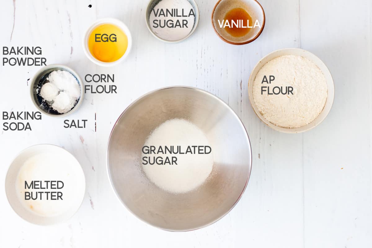 ingredients for vanilla sandwich cookie base