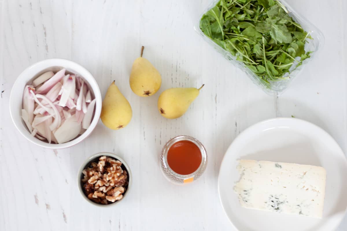 ingredients for Gorgonzola Pear Pizza topping