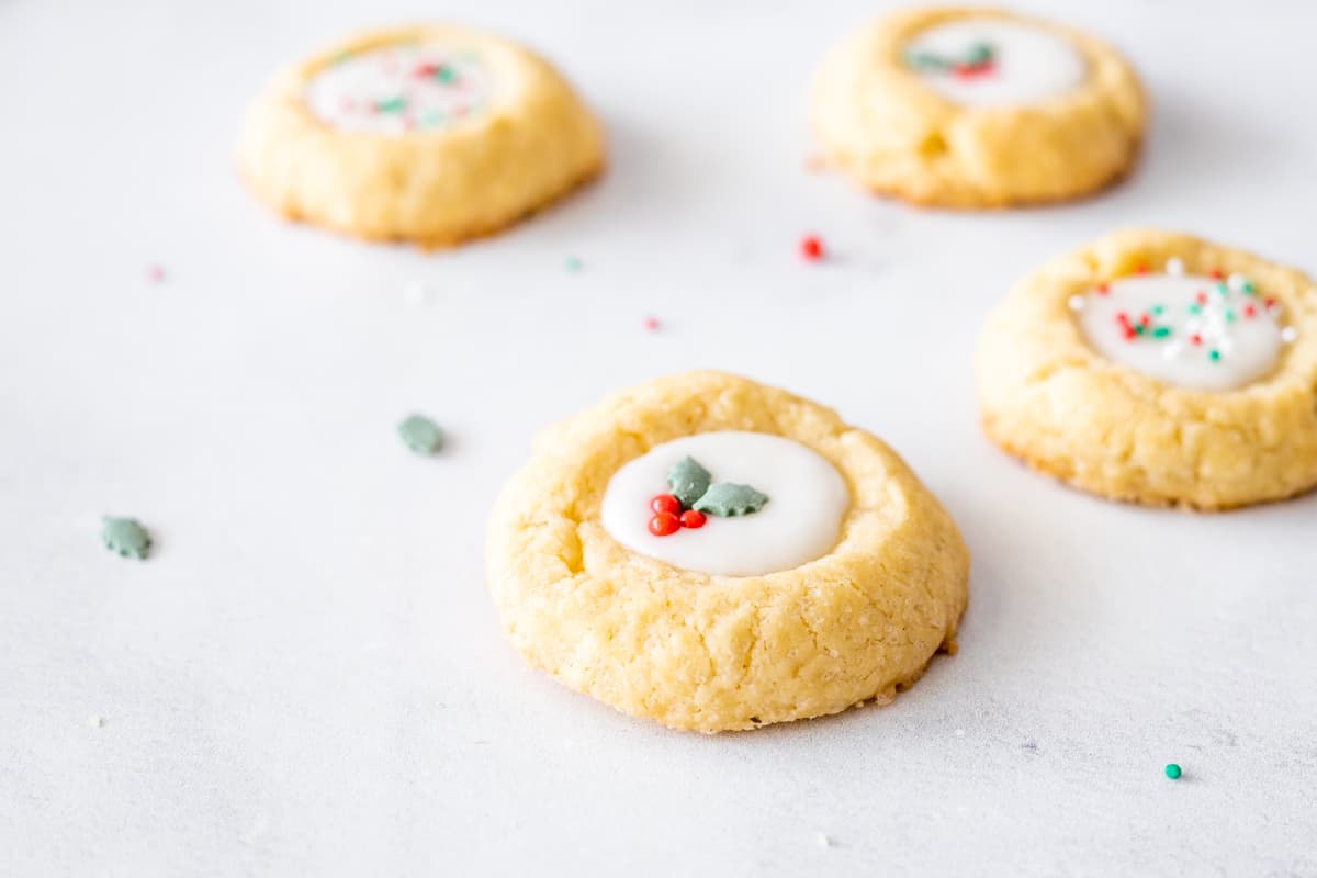 thumbprint cookies with icing