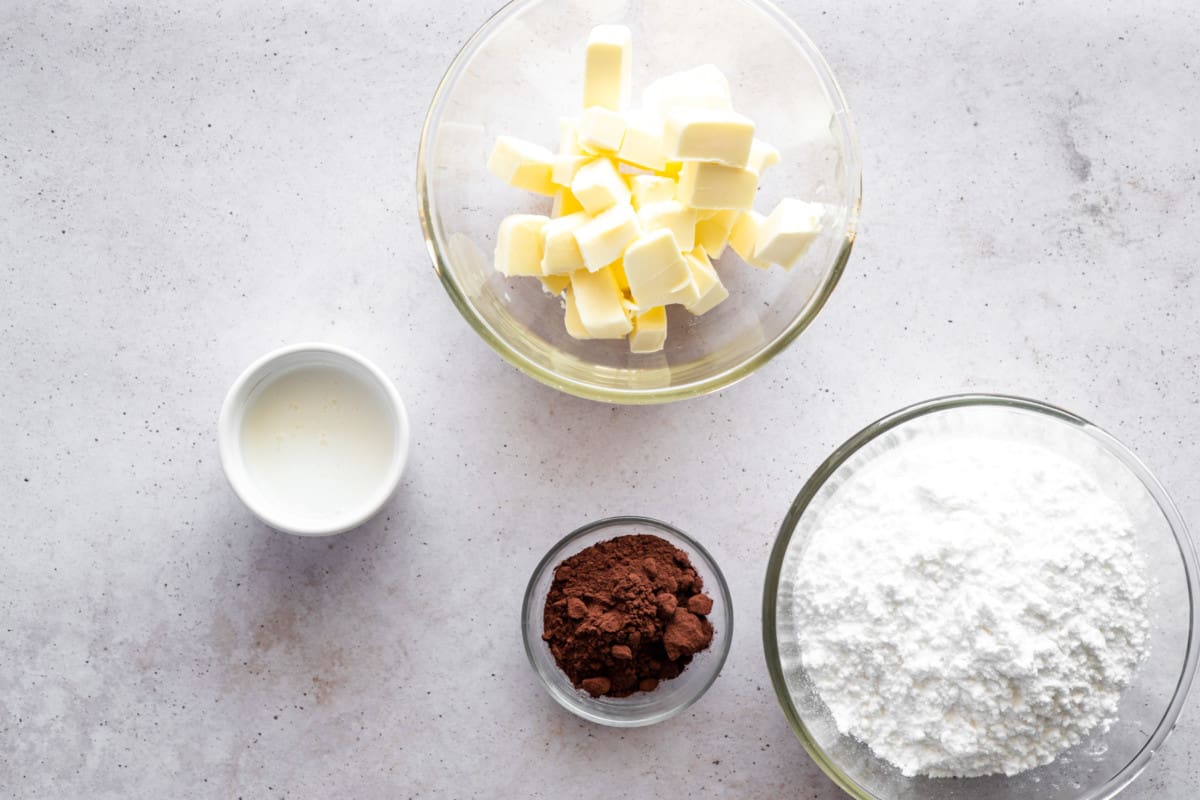ingredients for chocolate buttercream frosting