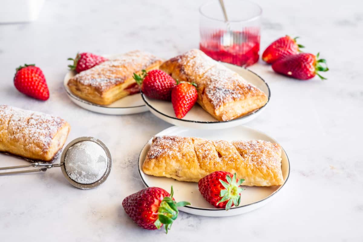 puff pastry turnovers with homemade strawberry filling