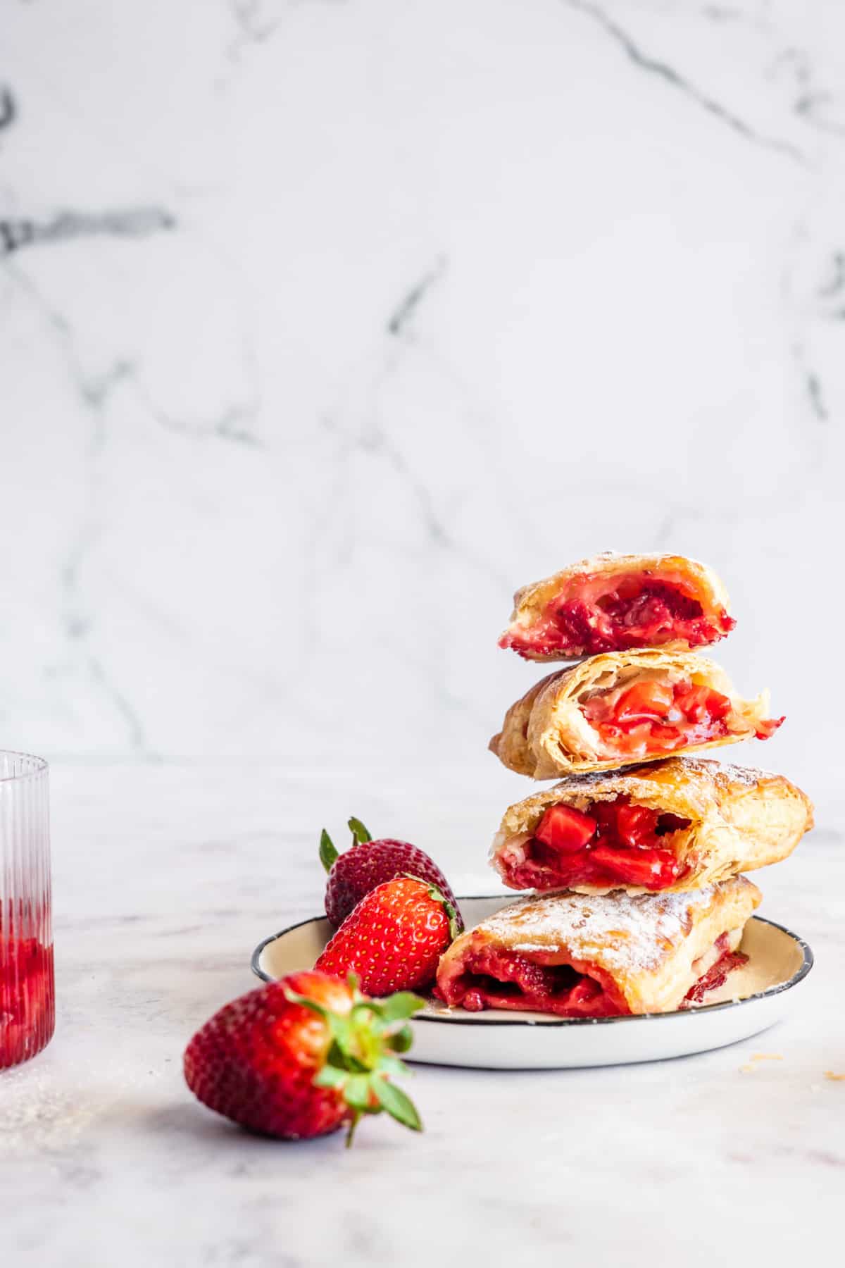 stacked strawberry turnovers