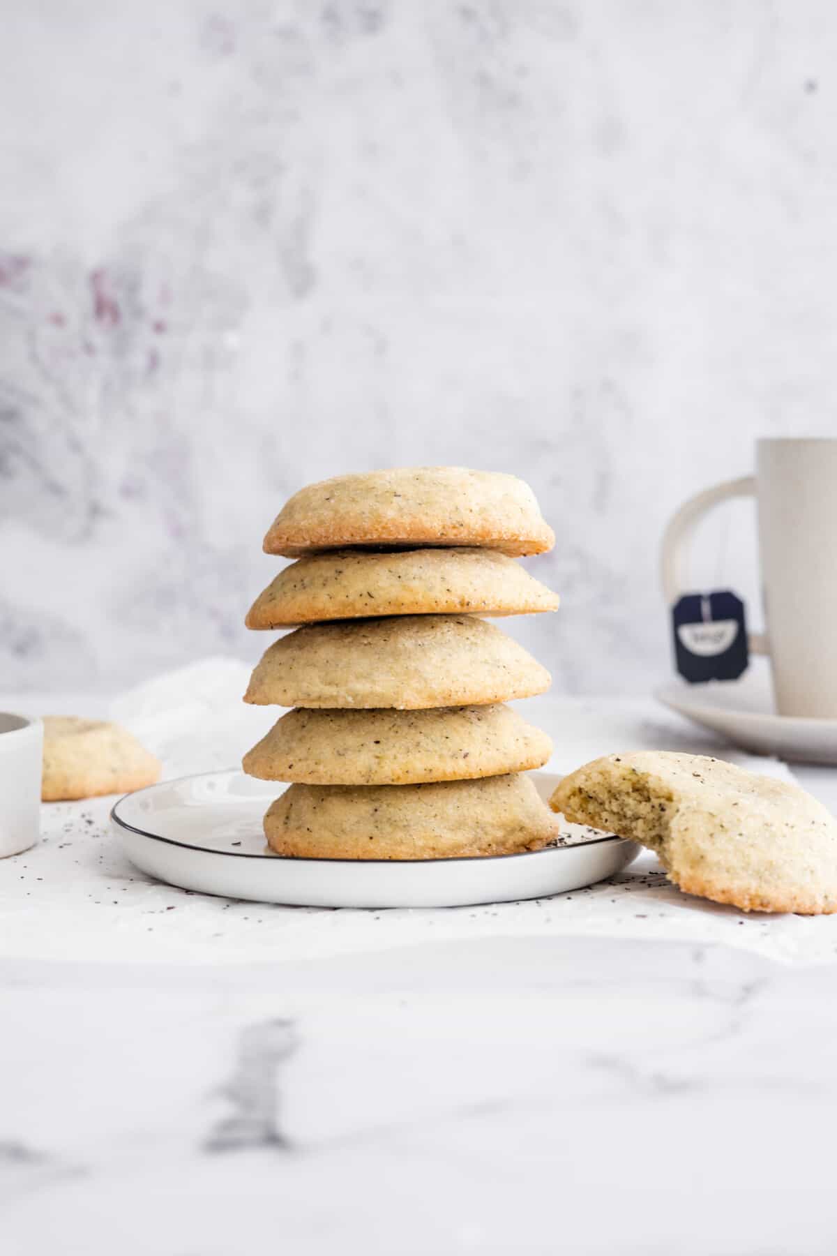 A stack of Earl Grey Sugar Cookies.